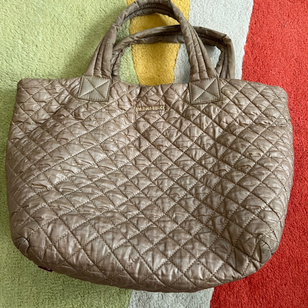 MZ Wallace Quilted Tote - Rose Gold Brown Medium w pouch